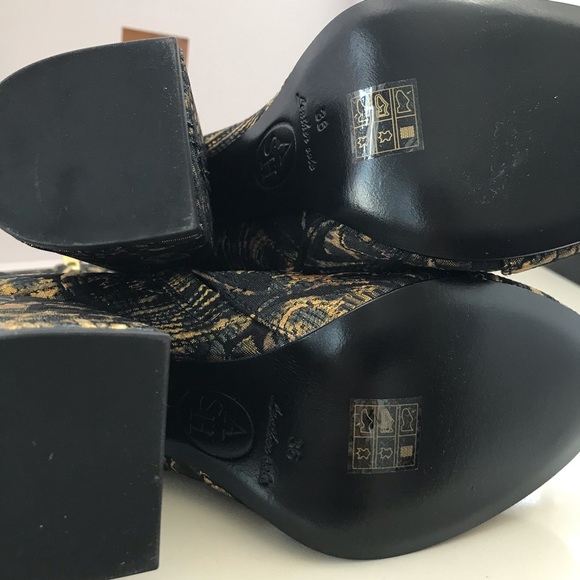 ASH “Flora” Metallic Jacquard Dress Boots - Picture 6 of 8